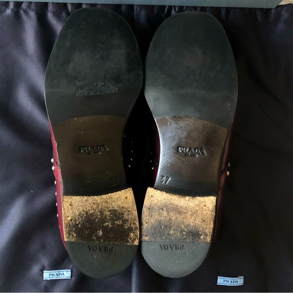 Prada Derby Studded Kiltie Lace Up Shoes EU 37 US 6.5 - Picture 4 of 8